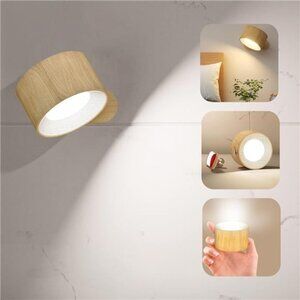 LED Wall Sconce, Wall Mounted Lamp with Rechargeable Battery Operated USB Port